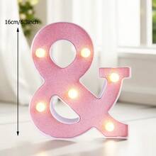 1个16厘米/6.3英寸粉色发光字母灯,电池供电LED字母灯,适用于儿童房装饰、婚礼、生日派对、家居及房间装饰、字母夜灯、BOO装饰灯、圣诞装饰 - 粉色 - 查看 51