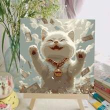 成人初學者用藝術按數字畫，動物按數字畫，蝴蝶/貓按數字畫套件，適用於家居牆面裝飾，8x8英寸 - 動物系列 - 查看 31