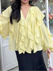 Nouvelle arrivée Blouse à volants superposés pour femmes d'été DEEKA