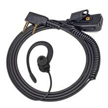 HYS 双向无线电对讲机耳机，C 型耳挂，柔软舒适，红色耳塞设计，外观更美观，带 PTT 麦克风的双向无线电耳机，兼容宝峰、建林、普信、林顿、威尔维、沃讯对讲机