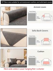 1 件四季沙发垫套，现代简约防滑沙发座垫，防水防尘可洗沙发套，柔软防褪色，宠物友好，适合 L 型沙发和 1/2/3/4 座沙发 - 深灰色 - 查看 16