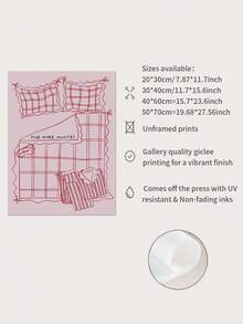 1 件“再睡五分钟”主题床头墙画，粉色“睡过头”主题，卧室装饰画，青少年宿舍装饰，家居墙面装饰，无框 - 彩色 - 查看 7