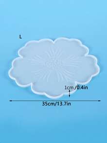 1 Pc Resin Tray Mold And Coaster Molds Large/ Small For Resin Casting, Flower Shape Epoxy Resin Casting Molds For DIY, Home Decoration - White - View 11