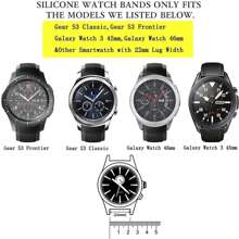 22mm Watch Band Compatible With Galaxy Watch 46mm/Galaxy Watch 3 45mm/Gear S3 Classic/Frontier,22mm Soft Silicone Breathable Watch Strap Wristband For Women Men