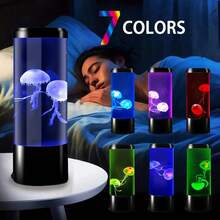 LED Jellyfish Lamp, Electric Aquarium Ocean Night Light, 7 Color Changing Atmosphere, USB/Battery Double Power Desktop Decor Lighting, Suitable For Living Room, Bedroom, Home, Holiday Gift - Batteries Not Included