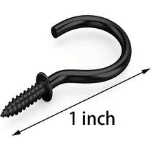 Sickle Black 100Pcs 1 Inch Metal Cup Hook Screw Hook Hanging2025