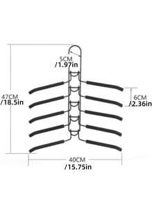 5pcs Heavy Duty Space-Saving Metal Hangers With Non-Slip Foam Pads - Multi-Layer Design For Coats, Sweaters, Suits, And T-Shirts - Perfect For Closet Organization, Hangers For Clothes