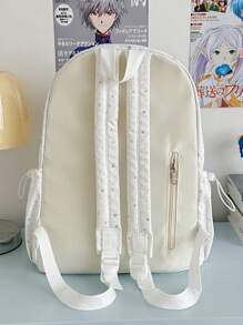 星光尼龙面料小清新女生背包适合青少年作为防水轻便的格纹背包，适合青少年女大学生和白领，非常适合学校、大学、工作、商务 - 彩色 - 查看 3