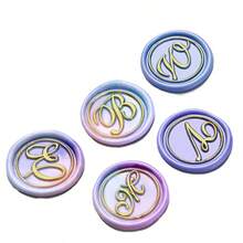 Set de 1 pieza de molde de cera sellada con la serie de alfabeto de A a Z, de 2,5 cm de diámetro, con mango de madera de cedro, adecuado para invitaciones de boda, sellos de cartas, decoración de regalos hechos a mano DIY - 2,5 cm - Ver 9