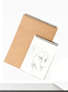 1PC Blank Notebook,Kraft Cover Sketchbook,Eye Protection Paper,Office Product For Sketching/Writing,For School Supplies,Back To School