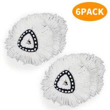 Spin Mop Replacement Head Set With Adjustable Mop Handle (30"–58"), 4 Refill Pads & Base – Compatible With EasyWring Spin Mop System - 彩色 - 查看 5