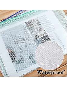 A4 Files Folder 5pcs Zip Lock Mesh Document Files Plastic Wallet Folder For School Office Home Homework Travel Storage,For School Supplies,Back To School - Multicolor - View 3