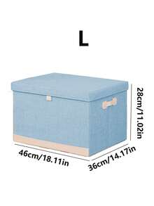 1pc Pink, Grey, Blue, Green, Purple Fabric Storage Box, Household Clothing Organizer Box, Large Capacity Foldable, Thickened Wardrobe Storage Box, Quilt Storage Box - Multicolor - View 14