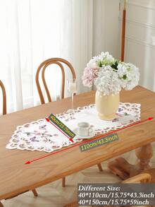 100% Polyester Fabric Delicate Embroidered Hollow-Out Crafted Kitchen/Dining Table Runner, Pink, Home Decor, Holiday Decor, Indoor/Outdoor, Party/Wedding, 1pc - Multicolor - View 10