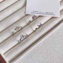 Sanrio Sanrios Hello Kittys Kawaii Kuromis My Melodys Cinnamorolls Ring Cartoon Anime Opening Adjustable Ring Crystal Ring Accessories Fashion Gift