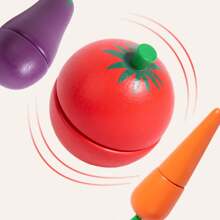 1pc Wooden Pretend Play Food Cutting Fruit Toy, Kitchen Vegetable Simulation Game, Suitable For Children 3+