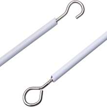 ASIWUJING Net Curtain Wire And Hooks Set, 10M Net Curtain Wire With 20pcs Eye Bolts And 20pcs Screw-In Hooks For Net Curtain Rod… - White - View 4