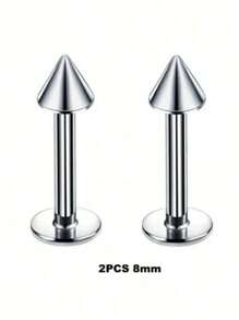 2PCS/Set Spike Lip Piercing Snake Bites Stainless Steel Helix Piercing Cartilage Earring Ear Piercing Body Jewelry Punk Style 16G 1.2mm