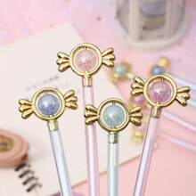 3pcs -20pcs Creative Heart And Star Bead Assorted Color Neutral Pen Cute Highly Attractive Shape Gel Pen, Signature Pen, 0.5mm Black Ink, Back To School, School Supplies, Kawaii Stationery, Perfect For Valentine's Day ,Business, Office, Special Occasions, Weddings & Christmas Gifts