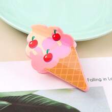 Hair Clips 1pc Acrylic Adorable Ice Cream Print Hair Claw, Realistic Decorative Hair Accessory For Summer Hair Accessories Elegant Claw Clips, School Stuff, College