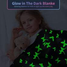 蝴蝶毯，柔软舒适的法兰绒儿童盖毯，适合男孩和女孩的礼物，薰衣草发光毯，柔软的法兰绒毛绒毯玩具，适合 1-10 岁的女孩和男孩，感恩节圣诞节生日礼物 - 蝴蝶 - 查看 8