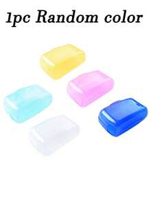 旅行牙刷盒牙膏牙刷旅行架带杯便携式旅行牙刷盒架多功能牙刷旅行容器适用于露营学校商务旅行浴室配件旅行必备男女 - 彩色 - 查看 9