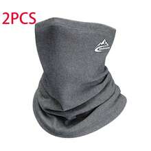 1/2 Uds.Calentador térmico de terciopelo para correr, bufanda para esquiar, montar en Snowboard, hombres y mujeres, deportes de invierno, senderismo, Bandana para ciclismo - gris oscuro 2 piezas - Ver 13