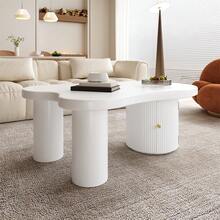 Sairedel Asymmetrical Coffee Table, Stylish And Sturdy, Suitable For Living Rooms And Offices, With Storage Space. - White - View 3