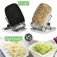 2 1000ml Bean Sprout Cups With Two Stainless Steel Strainer Lids, Stand And Brush For Growing Broccoli, Alfalfa, Green Beans And More - Translucent - View 3