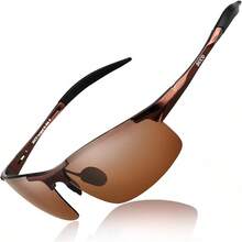 DUCO Mens Sports Polarized  UV Protection  For Men 8177s - Brown Frame Brown Lens - View 12
