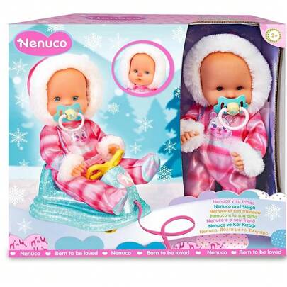 Famosa Nenuco Y Su Trineo Set De Juego De Nenuco Ideal Para La Diversión De Los Más Pequeños, Atuendo y Trineo Para La Nieve