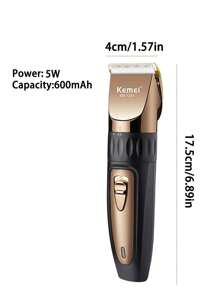 KEMEI 专业无线理发器 | 理发师专用 - USB 充电式修剪器，带 4 个梳齿导板 | 陶瓷刀片，男士理容套装 | 家用及沙龙理发器