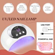 Neutral Gel Nail Polish Kit With U V Light 54W Nail Lamp Halloween 6 Colors Nude Pink Brown Soak Off Gel Nail Polish Set Nail Gel Kit No Wipe Base Top Coat Gel Manicure Kit DIY Home Tools - 玫紅色 - 查看 2