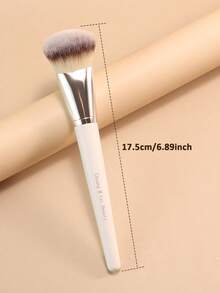 Chuang M Cai Beauty 1pc Foundation Brush, Liquid Foundation Brush, Ultra Soft, Professional Makeup Tool, Suitable For Daily Facial Makeup - White - View 5