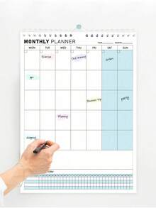 1 件 2025-2027 年极简主义无日期月历，A4 螺旋月度计划器，带目标、习惯追踪器和大型周计划空间，家庭、办公室和宿舍组织，学校办公用品，万圣节圣诞节礼物 - 粉紅色 - 查看 10