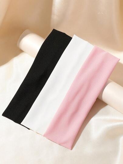 3pcs Women Simple Solid Color Sweat-Absorbent Non-Slip Sport Headbands, Suitable For Daily Jogging, Workout, Fitness & Yoga Hair Accessories Fashion Head Wrap, School Stuff, College Autumn Accessories Women Hair Band Fall Winter For Vacation Outfits Woman Elegant Scarf Women Bandanas Soft Headwrap