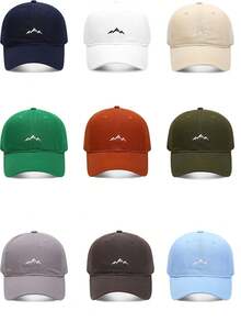 1pc Outdoor Mountain Embroidery Softcap Baseball Cap, Face Slimming Sun Protection, Unisex - A - View 13