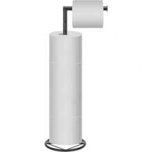 Bath Toilet Paper Holder, Metal Toilet Tissue Roll Organizer Storage, Tissue Paper Holder Stand For Bathroom/Kitchen Countertop (20" H, Matte Black)