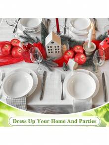 8个逼真仿真苹果，栩栩如生的假水果装饰，适用于婚礼、客厅、春季装饰、厨房装饰、逼真仿真水果派对道具、家居装饰、房间装饰、餐桌装饰、派对装饰、婚礼装饰、生日派对装饰、桌面装饰、仿真植物、厨房必备品、母亲节、母亲节桌面装饰、婚礼中心装饰 - 紅色 - 查看 3