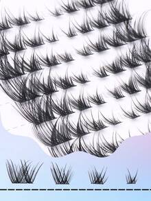 10排曼加纤细分段假睫毛 慵懒自嫁接浓密8-15mm斜飞眼尾假睫毛 轻盈透气单簇自嫁接3D立体浓密卷翘 派对必备DIY新手必备睫毛化妆品 - DD - 查看 7