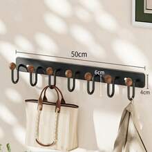 1个门后挂式衣帽架，带挂钩，金属材质，可挂在门后存放帽子、钥匙和其他物品，节省家居空间，适用于玄关、浴室、卧室、住宅、宿舍等场合。 - 多色 - 查看 12