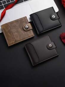 1pc Men's Retro Short Wallet, Large Capacity, Multi-Card Slots, Bifold Wallet, Waterproof And Durable, Essential Business Wallet, Great Gift For Father's Day