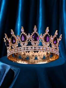 1 pièce Élégante couronne baroque de reine, diadème de mariée, coiffe de fête, cadeau de vacances, couronne florale, accessoire de cheveux de princesse, accessoires de cheveux de mariage - Multicolore - Voir 21