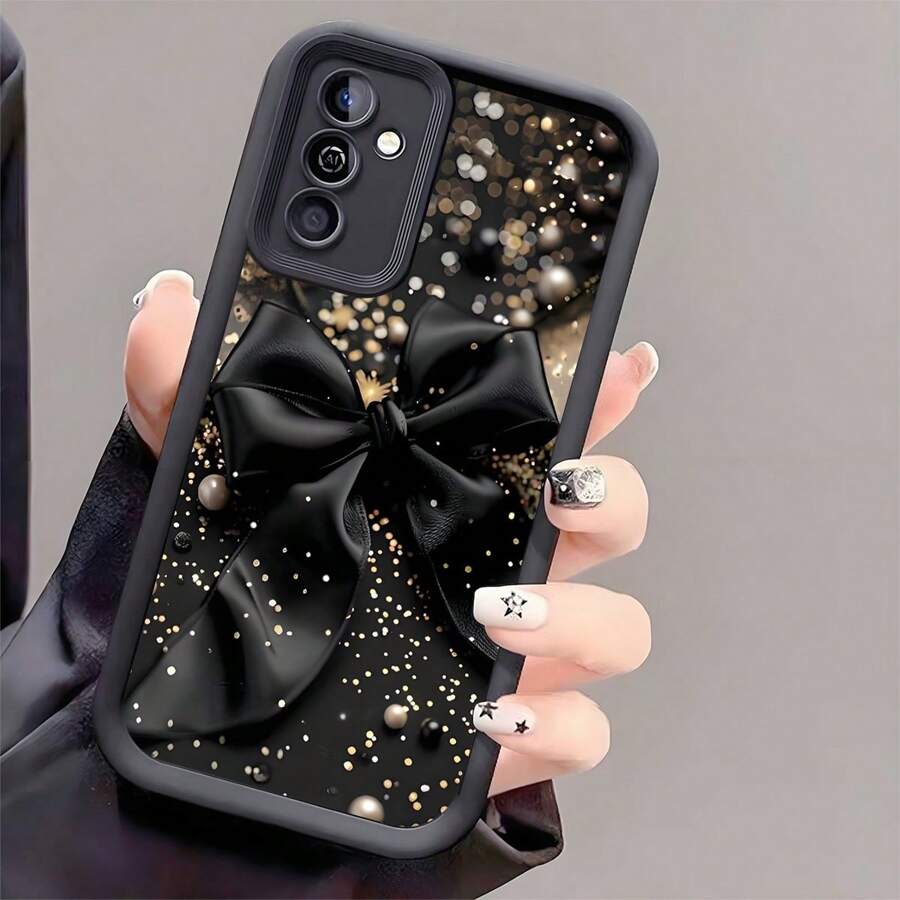 1 件黑色蝴蝶结防摔手机壳，厚防滑保护套，适用于 17 系列、Honor、Redmi、Galaxy、 - 黑色 - 查看 1