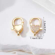 1 pezzo Connettore per collana e bracciale di grandi dimensioni con chiusura a moschettone placcata in oro con zirconi micro-intarsiati - Multicolore - Visualizzare 8