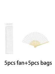 10pcs Summer Essential Handheld Fan Plain Paper Fan Blank Painting White Colorful Folding Fan Handmade Craft Materials Hand Fan Cooling Fan Wedding Decoration Rave Accessories - Multicolor - View 14