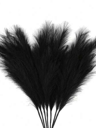10/20/100 pièces Tiges de faux pampas noirs - Plante artificielle de roseau, décoration de plumes moelleuses et réalistes pour un style bohème, moderne et minimaliste. Remplisseur de vase doux et élégant pour le salon, la chambre, la salle à manger, le bureau, les centres de table de mariage, la décoration d'automne, la décoration de mariage