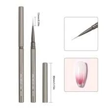 Pinceles de línea para arte de uñas, para líneas alargadas, dibujo y pintura de 6/9/12/15/18/25mm, bolígrafo de diseño de uñas, herramienta profesional de manicura, Pinceau Ongle Gel - Gris - Ver 13