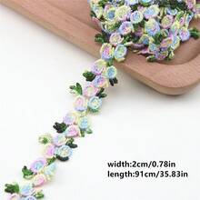 0.91m Floral Lace Trim Ribbon, Yellow & White Daisy Embroidered Polyester Fabric, Suitable For Wedding Decoration, Party Decoration And DIY Crafts | Elegant Design | Decorative Ribbon, Bouquet Ribbon - Multicolor - View 17
