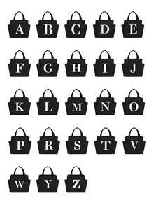 1pc Thermal Bag Double Pocket Lunch Box Bag Large Capacity Print Students Meals Insulated Cooler Bag, Portable Travel Picnic Bag,White Letter Decoration,Thermal Lunch Bag For Office School Lunch Bags Insulated Lunch Bag For Lunchbox Lunch Container For Work Office Holiday For Vacation For Men For Women For Camping School Lunch Box Multifunctional(A-Z) Bag For School School Accessories School Stuff Lunch Bag For Women - Black - View 2